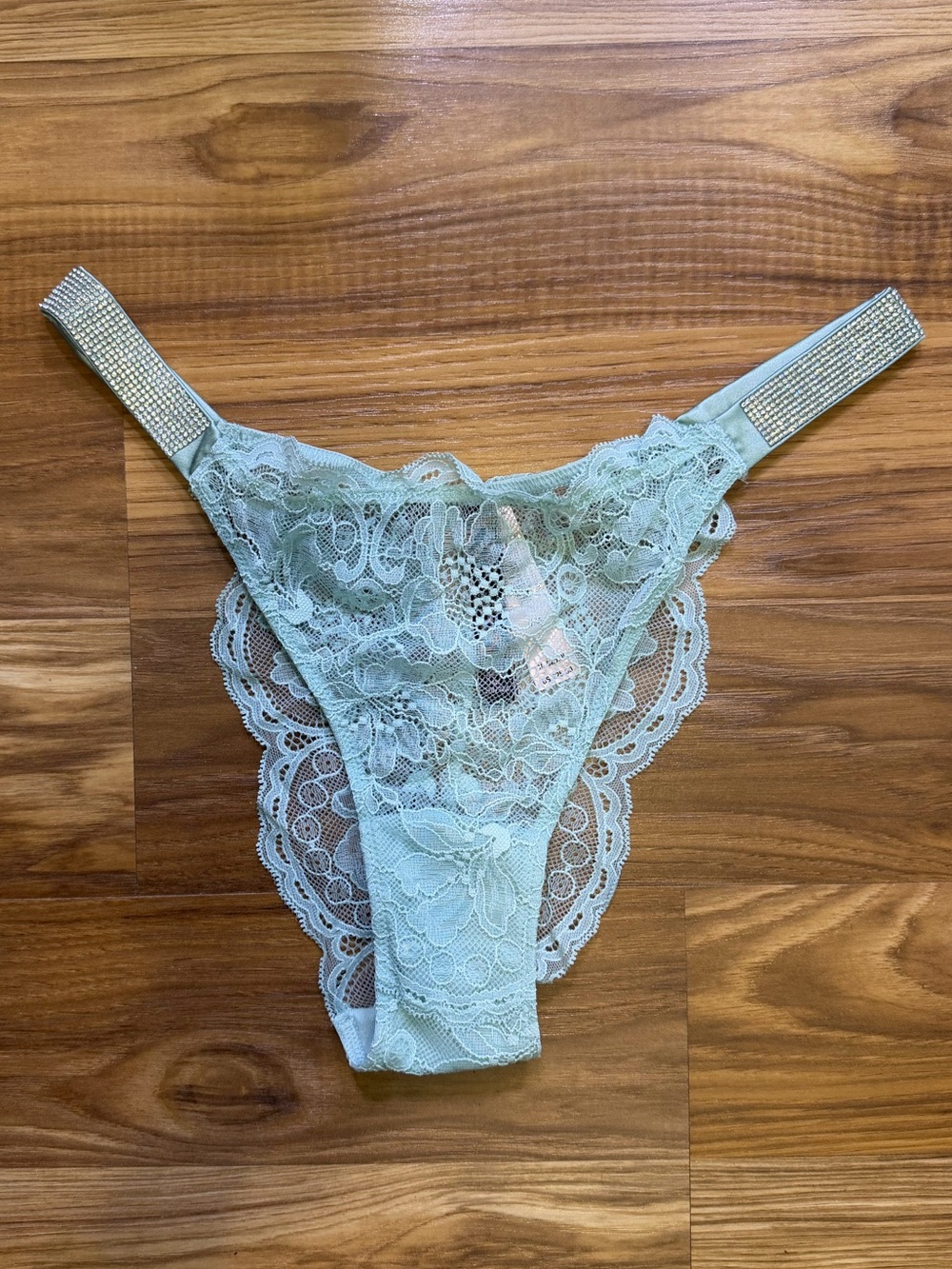 MINT HAZE Victorias Secret Bombshell SHINE Strap Floral LACE BRAZILIAN Panty